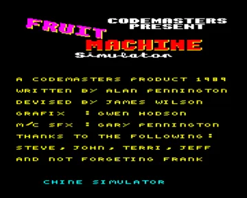 Fruit Machine Simulator (1989)(Codemasters)[h TSTH] screen shot title